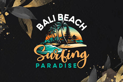 Bali Beach Surfing Paradise Summer T-shirt Design bali beach surfing paradise summer festival t shirts summer t shirt