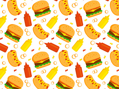 Junk Food Pattern design illustration junkfood pattern patterndesign