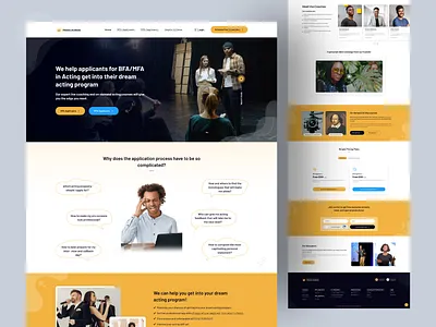 Theater Academy - Acting Courses Website academy acting actor agent art industry class classes clean ui college course courses date event management manager movie theatre progress project theatre website