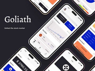 Goliath app design app ui fintech app investment investment app ios money app money manager stock market stocks uxui vault