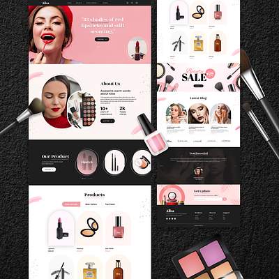 Beauty Products💄- Website Mockup beauty product beauty product website beauty website biztech biztechcs cosmetics website ecommerce website landing page mockup motion graphics ui uidesign ux uxdesign web design website website design