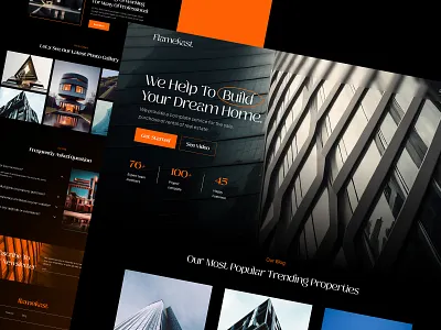 Real Estate Website Design | Landing Page UI flamekast homepage landing page landing page ui landingpage real estate real estate website ui design uiux web webdesign website website design