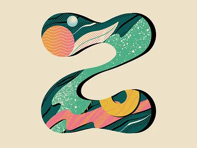 'Z' for 36 Days of Type 36daysoftype challenge concept design gradients illustration illustrator lettering letters patterns texture type