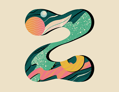 'Z' for 36 Days of Type 36daysoftype challenge concept design gradients illustration illustrator lettering letters patterns texture type