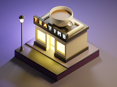 Tea Time 3d 3d modeling animation blender design mode modeling rendering texturing