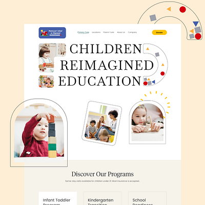 Montessori School Website abstract animation child color dribbble. web education graphic design logo motion graphics ui ux website