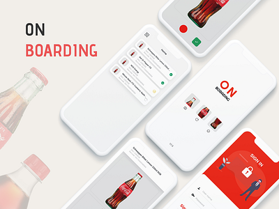 Product Onboarding android app clean coke creative design designer freelance ios kalarmoon minimal onboarding product red ui