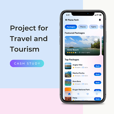 Travel and Tourism app branding cash study graphic design travel ui uxui designer