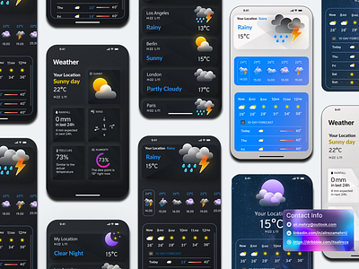 Weather App ios/android android app branding clean design flat graphic design ill illustration ios logo minimal mobile neomorphism typography ui ux vector weather web