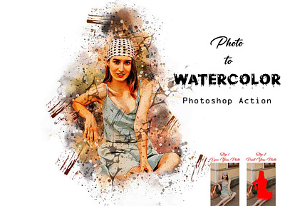 Photo to Watercolor Photoshop Action photoshop tutorial