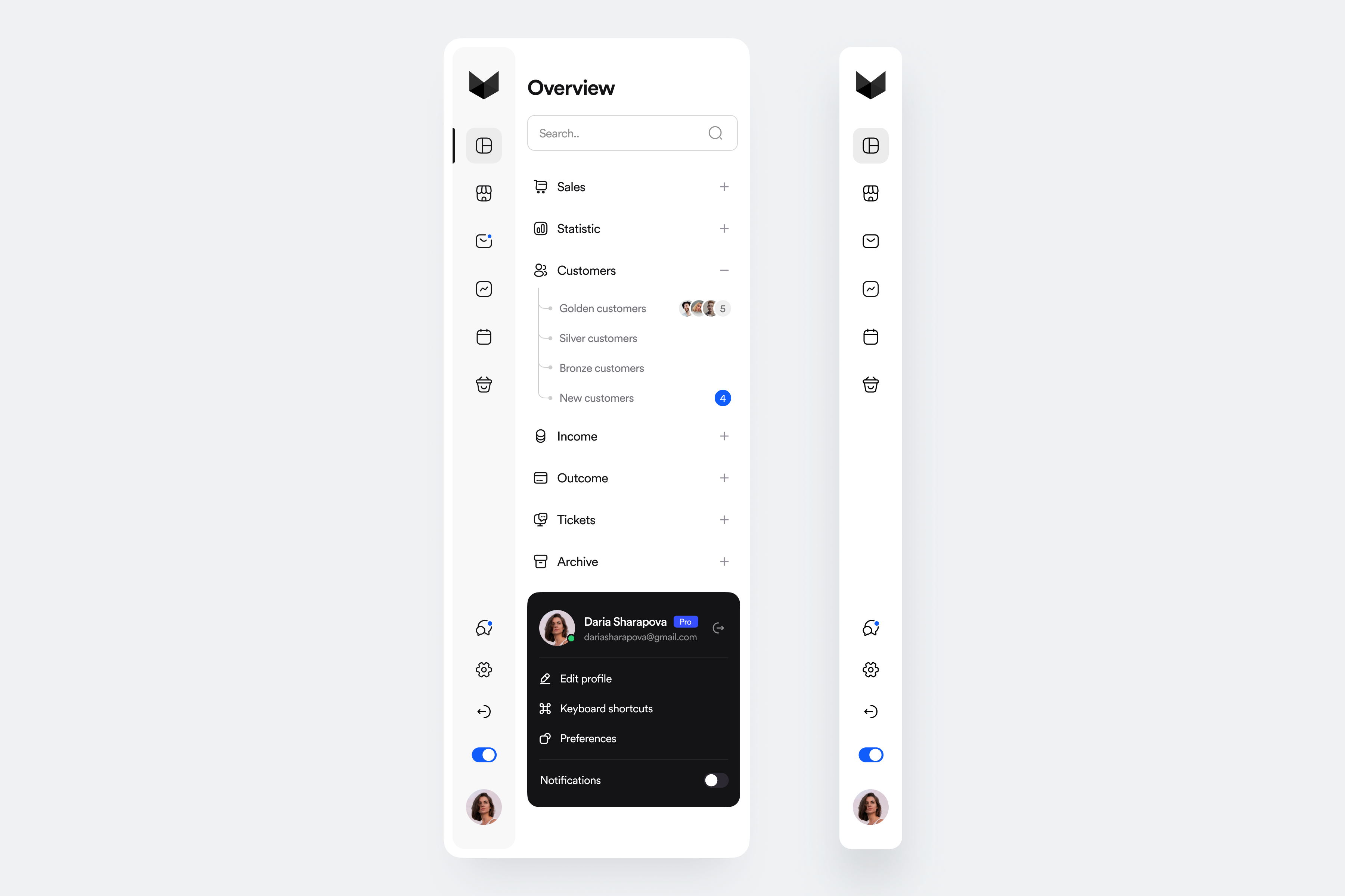 Sidebar navigation by Saeedworks on Dribbble