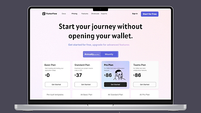 Redesign Pricing Wall of FlutterFlow