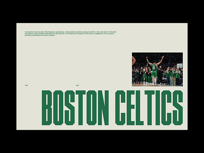 TypoMonday Week N° 19 - 02 basketball boston celtics editorial interaction interface layout minimalistic typography ui webdesign