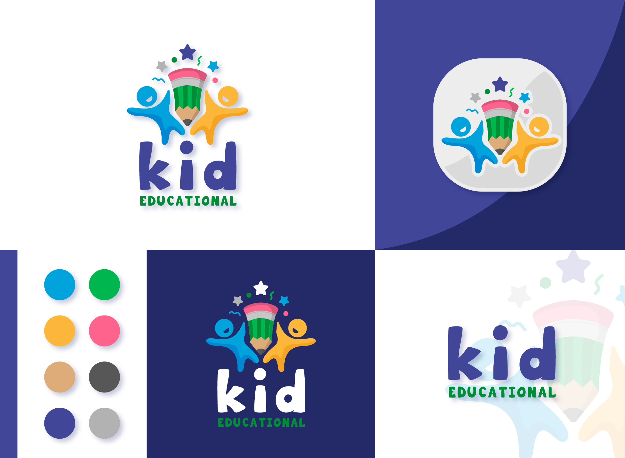 Educational Logo Design branding creative design education logo graphic design illustrator logo logo design vector