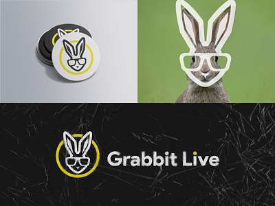 Grabbit Live Branding, Logo, Idenitity 3d animation app branding design emblem graphic design identity illustration live logo mockup rabbit shopping texture typography ui