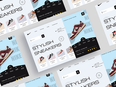 Shoe Website Design UI 3d adobe animation branding designing figma graphic design nike web ui nike website productdesign shoe website ui uiux ux webui