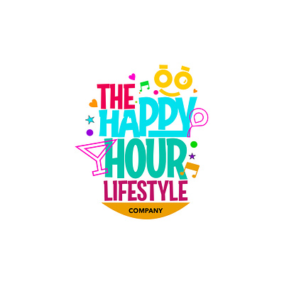 The happy hour lifestyle company logo app branding design graphic design illustration logo typography ui ux vector
