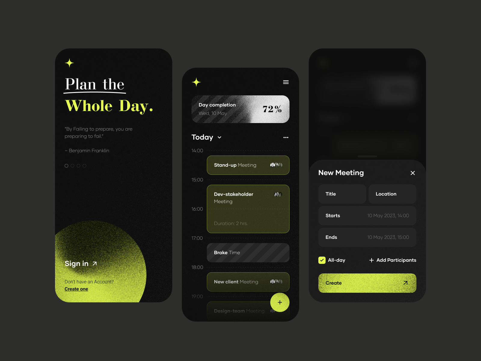 Daily Planner APP UI by Khazebi on Dribbble