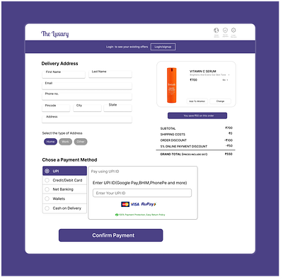 One - Page Checkout Design checkout ui design graphic design one page checkout page ui ui design checkout page ux