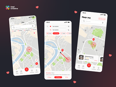 Navigation App - Mobile App UI Design app design map app map centered app map centric app mobile app mobile app design navigate app navigation app ui ui design uiux