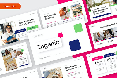 INGENIO - Education Powerpoint abstract annual business clean corporate download google slides keynote pitch pitch deck powerpoint powerpoint template pptx presentation presentation template professional slides template ui web