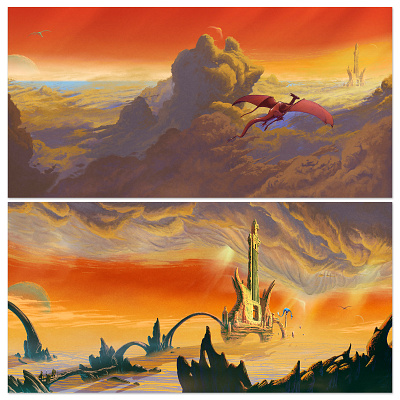 Mammatus clouds dean dragon guitar mammatus moebius planet sci fi sky vynil world