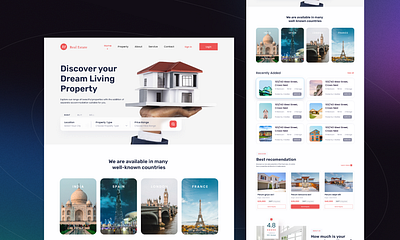 Real Estate Website landing page 3d 3design animation branding graphic design landing page logo motion graphics real estate website ui ux website landing