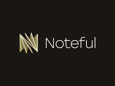 Noteful – Logo Design 3d brandforma branding depth design for sale future gradient graphic design letter n lines logo logotype mark n note notes retro sign vector