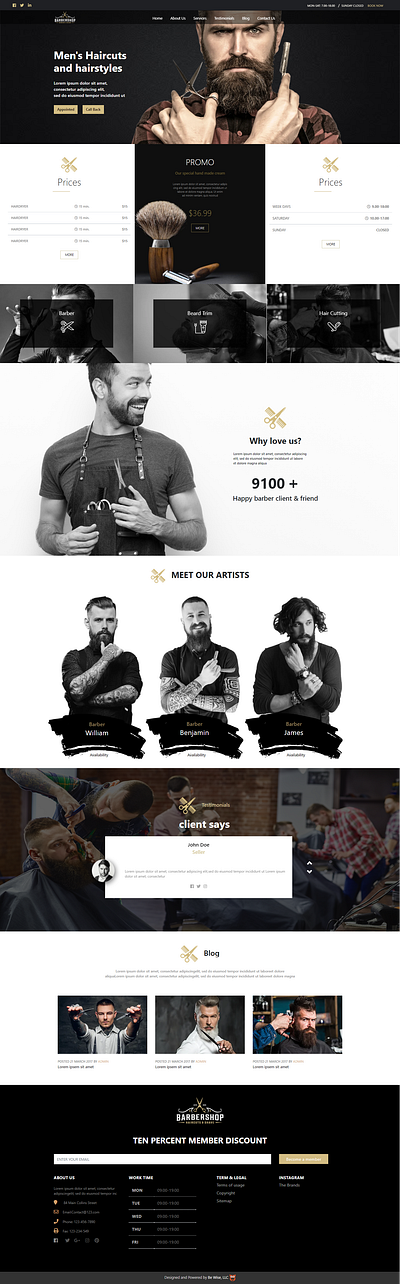 Barber Shop branding design graphic design ux website