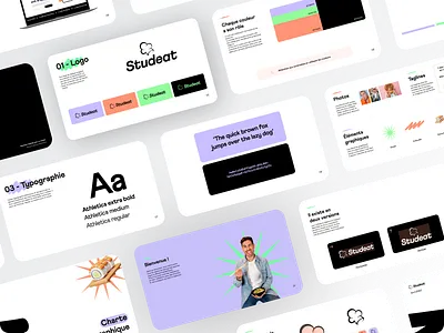 Modern startup brand book app brand brand book brand design brand guidelines branding graphic book graphic design green guidelines logo design modern brand neobrutalism orange purple