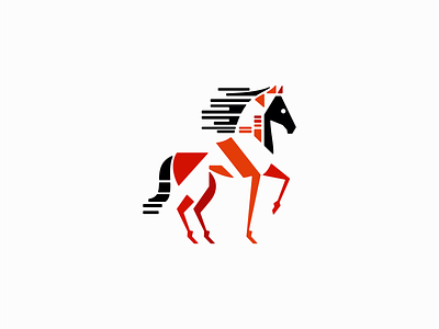 Geometric Horse Logo abstract animal branding design emblem equine farm geometric icon identity illustration logo mark mustang pet sports stallion steed symbol vector
