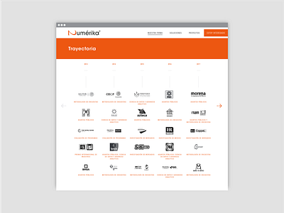 Numerika | Timeline of projects timeline ui web web design webdesign