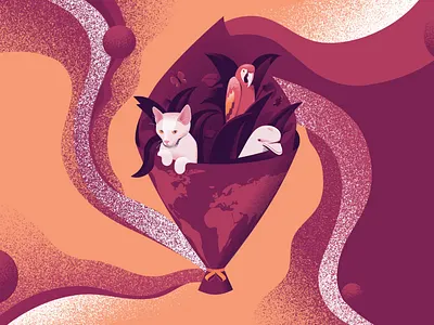 Animals and nature animated 2d animation 2d illustration animals animated characters animated illustration animated texture animation cartoon cartoon charaters cat motion design motion graphics nature planet stylized texture vector vector illustration