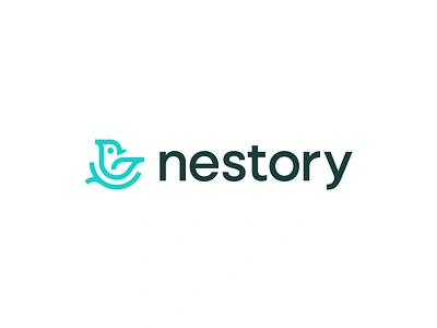 nestory - minimal bird logo animal bird branch branding eco home house logo logo designer modern monoline nature nature logo nest startup story tree wings