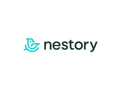 nestory animal bird branch branding eco home house logo logo designer modern monoline nature nature logo nest startup story tree wings