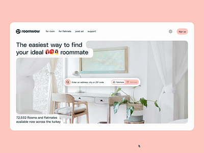 Simplifying Flat Sharing for Seamless Roommate Connections collaborativeliving design flat flatmate flatshare housing landing livingexperience minimal room roommate roommatefinder share sharing ui uiux userinterface webdesign website