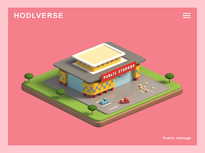 HODLVERSE - Public storage 3d animation app branding city crypto game house illustration interface isometric landing page lowpoly motion graphics nft onboarding product render video