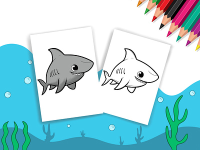 Sea Animals Coloring Pages for Kids art artwork coloringbook coloringpages coloringsheets design graphic design illustration