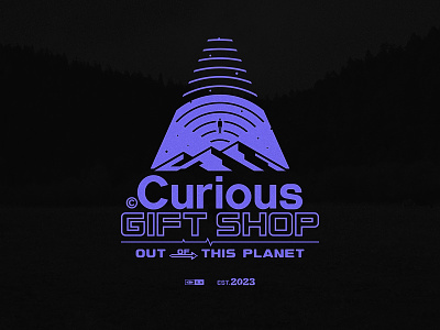 Out of this PLANET branding design graphic design illustration logo mountain outer space typeface typography ufo