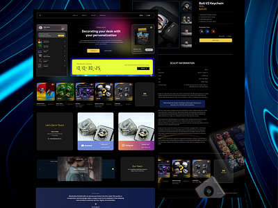 Keycap Store - Web Design clean company website daily ui darkmode darktheme detail page homepage keyboard keycap landing page product design ui ux web design