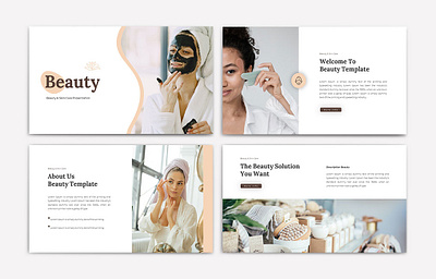 Beauty Presentation Template beauty branding design graphic design illustration logo powerpoint ppt presentation skincare template ui ux vector