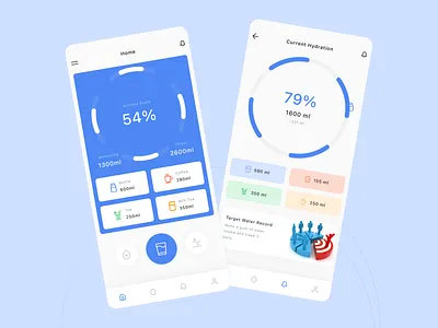 Water Hydration Tracker App app design app development app ui app ui design application design mobile application ui ui design water tracker