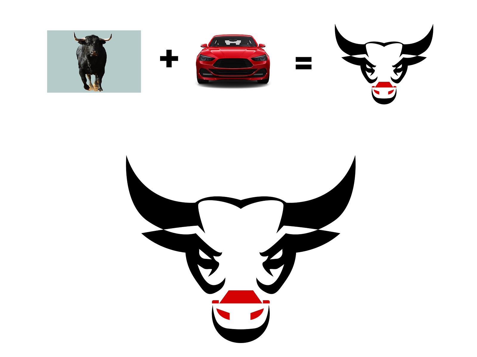 sports car with bull logo