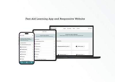 First Aid Leaning App and Responsive Website Design app app design appdesign figma ui uiux ux ux design