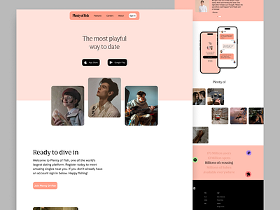 Plenty Of Fish Landing Page Redesign creative dailyui design desktop landing page ui