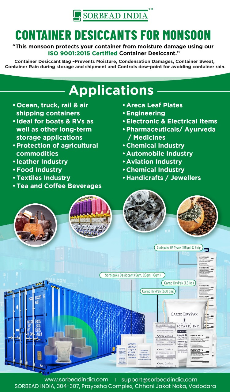 Desiccant pouches Ensuring long lasting container Dryness by Desiccant