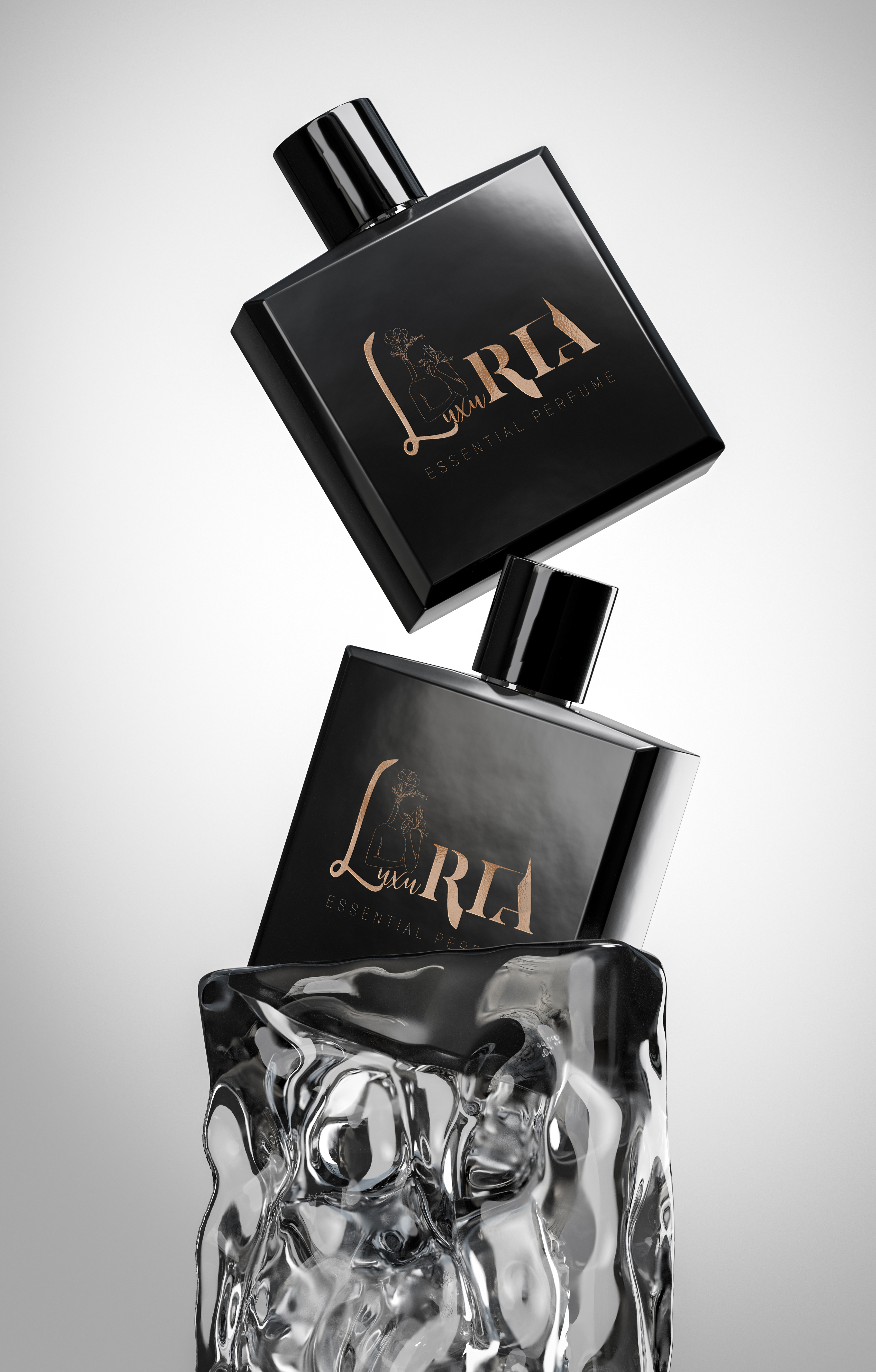 LUXURIA PERFUME BRANDING DESIGN brand identity branding cosmetics fragrance graphic design logo logo design packaging perfume ui