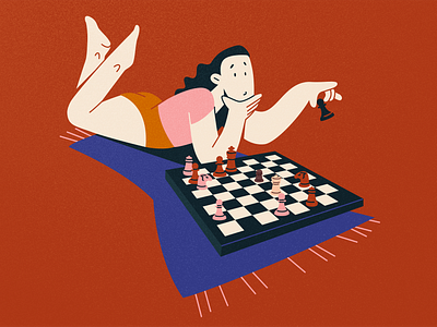 Chess adobe illustrator character chess chess player doodle dribbble female girl illustration person player summer vector woman