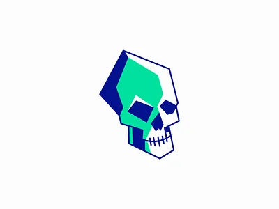 Geometric Skull Logo abstract app blue branding character design emblem geometric horror icon illustration lines logo mark mascot security skull software sports vector