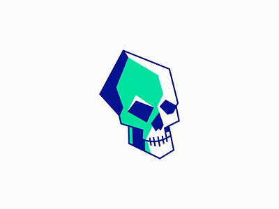 Geometric Skull Logo abstract app blue branding character design emblem geometric horror icon illustration lines logo mark mascot security skull software sports vector